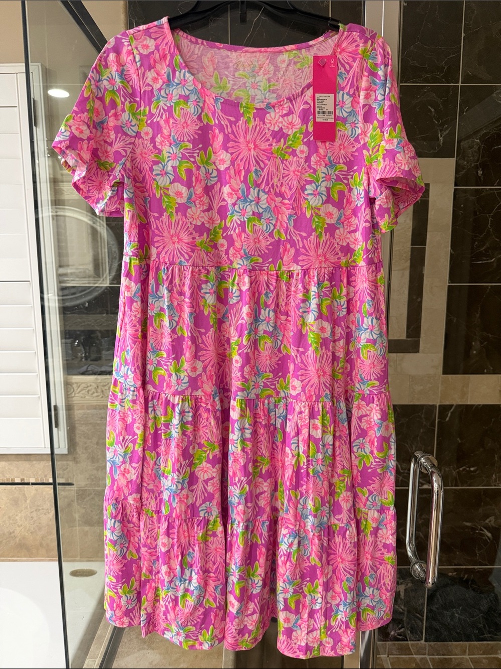 Sugar Pink Floral Tiered Casual Dress